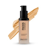 FACESCANADA Flawless Matte FoundatioN|3-In-1 Foundation+Moisturizer Cream For All Skin Types+Concealer|12 Hr Hydration+Spf 18|Hd Matte Coverage|Lightweight|Anti Ageing,Pack Of 1