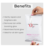 O3+ Bridal Facial Kit for Radiant & Glowing Skin with Hyaluronic Acid, Glycolic Acid and Niacinamide - Ideal for All Skin Types (60g+69ml)