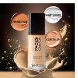 FACESCANADA Flawless Matte FoundatioN|3-In-1 Foundation+Moisturizer Cream For All Skin Types+Concealer|12 Hr Hydration+Spf 18|Hd Matte Coverage|Lightweight|Anti Ageing,Pack Of 1