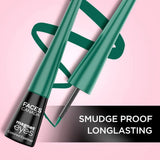 fcmagneteyes colour liner-1 green - FACESCANADA Magneteyes Color Eyeliner Gel - Elegant Green,4 Ml|Glossy Finish|24Hr Long - Lasting|Waterproof|Smudgeproof|Precise Application|Intense Color Payoff|Almond Extract & Vitamin E - Looknstyle