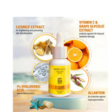 FACES CANADA Sunscreen Serum, 30ml | SPF 50 PA+++ | Protects From UVA & UVB Rays | 1% Hyaluronic Acid & Vitamin C | Lightweight | No White Cast | Natural Radiant Glow| No Alcohol | No Parabens