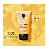 sugar tan ban sunscreen - SUGAR Cosmetics Tan Ban 1% Kojic Acid Sunscreen SPF60 ++++ | 1% Peptide Complex | Barrier Repair | No White Cast | 50ml - Looknstyle