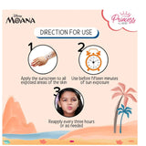 RENEE Princess by Disney Moana Sunscreen with SPF 50, Protects & Nourishes, Zero White Cast, Lightweight & Non-Greasy, Quick-absorbing Formula, Vitamin E, Cocoa Butter, Provitamin B5 Infused, 50 Ml