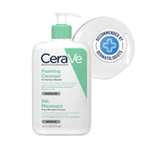 cvcleans - CeraVe Foaming Cleanser For Normal To Oily Skin (473ml) - Dermatologist - Developed Facewash | Non - Comedogenic And Fragrance - Free Cleansers For Acne - Prone Skin - Looknstyle