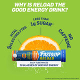 f&urldorg1 - Fast&Up Reload (5 Litres) Low Sugar energy drink for Instant Hydration - 20 Effervescent Tablets Orange flavour - Looknstyle