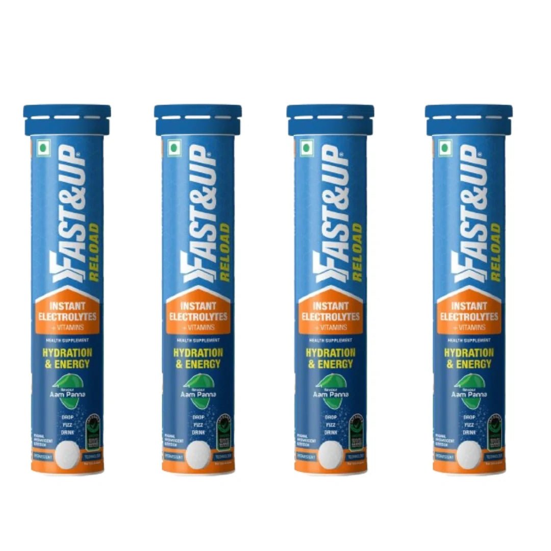f&urldamp4 - Fast&Up Reload (5 Litres) Low Sugar energy drink for Instant Hydration - 20 Effervescent Tablets (pack of 4) - Looknstyle