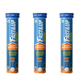 Fast&Up Reload (5 Litres) Low Sugar energy drink for Instant Hydration - 20 Effervescent Tablets Orange flavour (pack of 3)