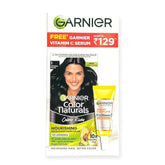GARNIDAY 1NO - Garnier, Hair Colouring Creme, Long - lasting Colour, Smoothness & Shine, Color Naturals, Shade: 1 Natural Black, 70ml + 60g - Looknstyle