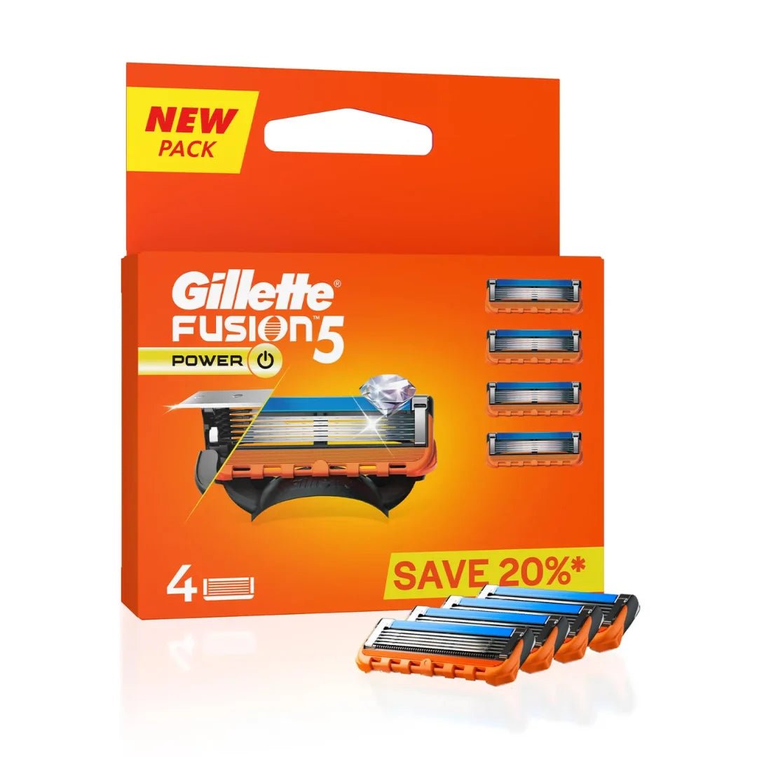 gill13 - Gillette Fusion Power Blades for men with styling back blade - 4 count for Perfect Shave and Perfect Beard Shape - Looknstyle