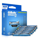 gimac - Gillette Mach 3 Manual Shaving Razor Blades (Cartridge) 12s pack - Looknstyle