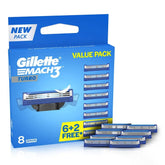 gltsgfgf - Gillette Mach 3 Turbo Shaving Razor Blades - Pack Of 8S(Cartridge), Men - Looknstyle