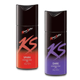 ksds2 - Kama Sutra Deodorant Body Spray for Men - 150 ml (Spark - Dare) Pack of 2 - Looknstyle