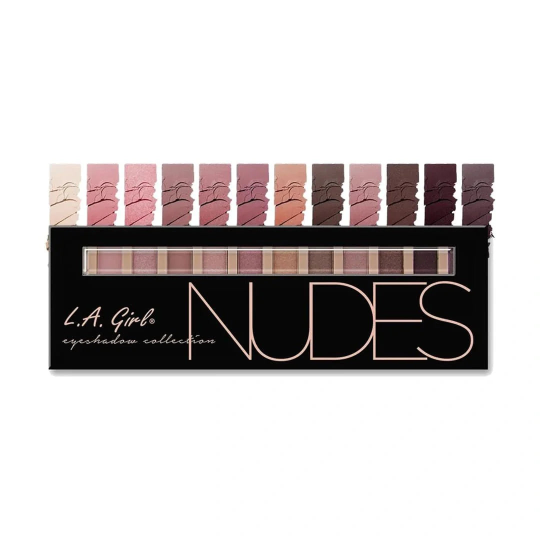 L.A Girl Eyeshadow Palette - 12 Shades, High Pigmented, Long Wearing & Easily Blendable, Matte, Shimmery & Metallic Finish, Beauty Brick Nudes - 12g - Deals999
