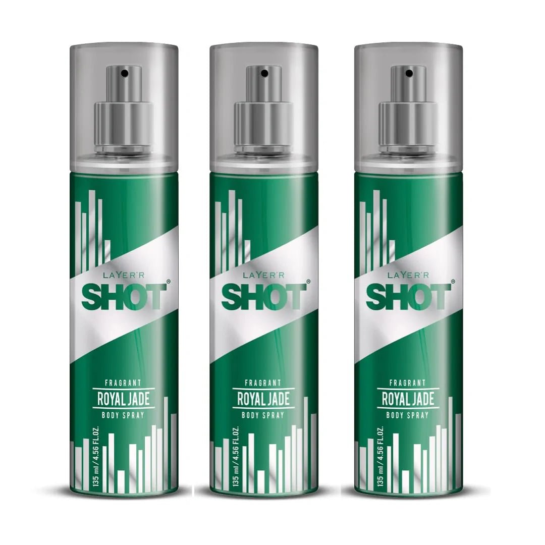 larojd3 - Layer'r Shot Royal Jade Men's Body Spray | Long - Lasting Premium Fragrance - 135ml (Pack of 3) - Looknstyle