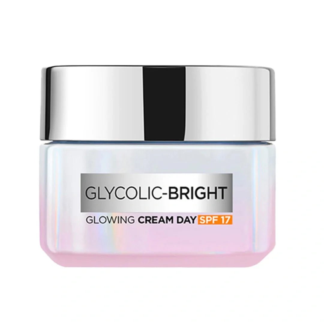 lopdacrm - L'Oreal Paris Glycolic Bright Glowing Day Cream, Overnight Brightening Cream, Glycolic Acid in Gel - Like Cream Texture, that Visbily Minimizes Spots & Reveals Glowing skin (50ml) - Looknstyle