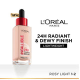 L’Oréal Paris Infallible 24H Tinted Serum Foundation, Light-weight Coverage, Dewy & Radiant Finish, Transfer-proof, 30ml