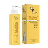 - Fixderma Shadow Sunscreen Body Lotion with SPF 50 PA+++ & 2% Niacinamide | Body Sunscreen | Prevents Sun Tan, UVA & UVB Protection with No White Cast For Women & Men - 200 ml - Looknstyle