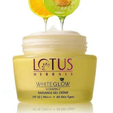 lh3 - Lotus Herbals WhiteGlow Vitamin C Gel Crème | Reduces Dark Spots | Unique Gel + Crème Formula | 100x More Vitamin C | Boosts Radiance | SPF 20 PA+++ | Paraben - Free | 50g - Looknstyle