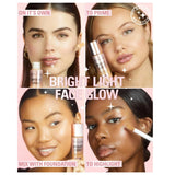 Makeup Revolution - Bright Light Face Glow Illuminate - Medium | Instantly illuminates & evens out complexion |Helps to achieve a radiant glow | Infused with glycerin to smooth & moisturise |23ml - Deals999