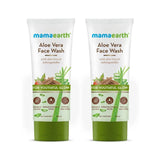 maaloevr - Mamaearth Aloe Vera Face Wash with Aloe Vera & Ashwagandha for a Youthful Glow - 100ml (Pack of 2) - Looknstyle