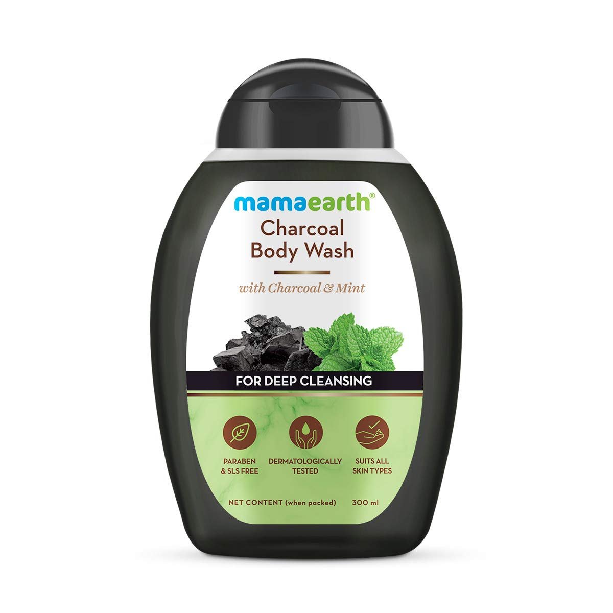 mamabodywash 300ml - Mamaearth Charcoal Body Wash With Charcoal & Mint for Deep Cleansing, Shower Gel For Men 275 ml - Looknstyle