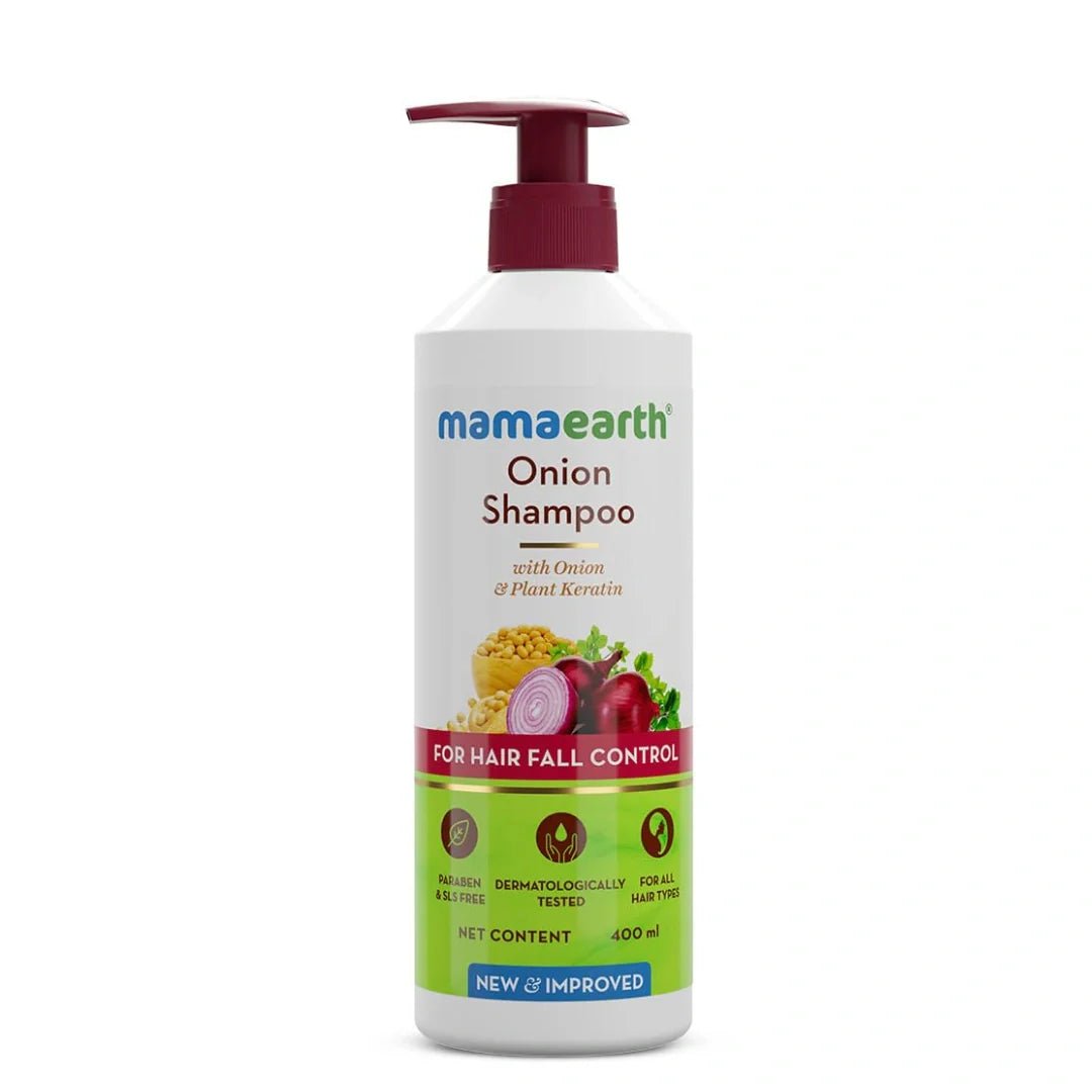 meonnsh4001 - Mamaearth Onion Shampoo for Anti Hair Fall & Hair Growth with Onion Oil & Plant Keratin (400ml) - Looknstyle