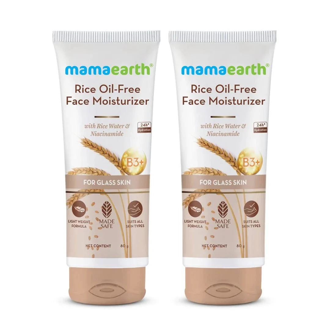 Mamaearth Rice Oil - Free Face Moisturizer for Oily Skin - 80g (Pack of 2) - Deals999