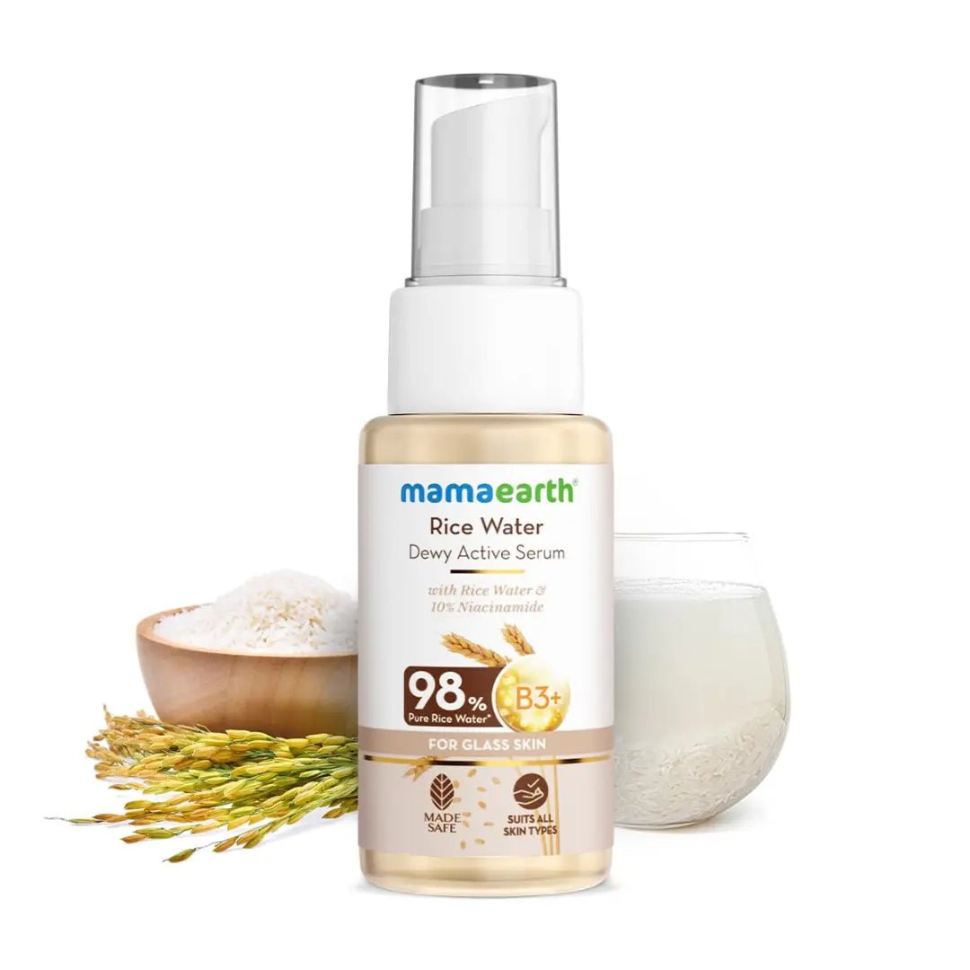 marfcse - Mamaearth Rice Water Dewy Active Serum with 10% Niacinamide, Rice Water & Hyaluronic Acid (50ml) - Looknstyle