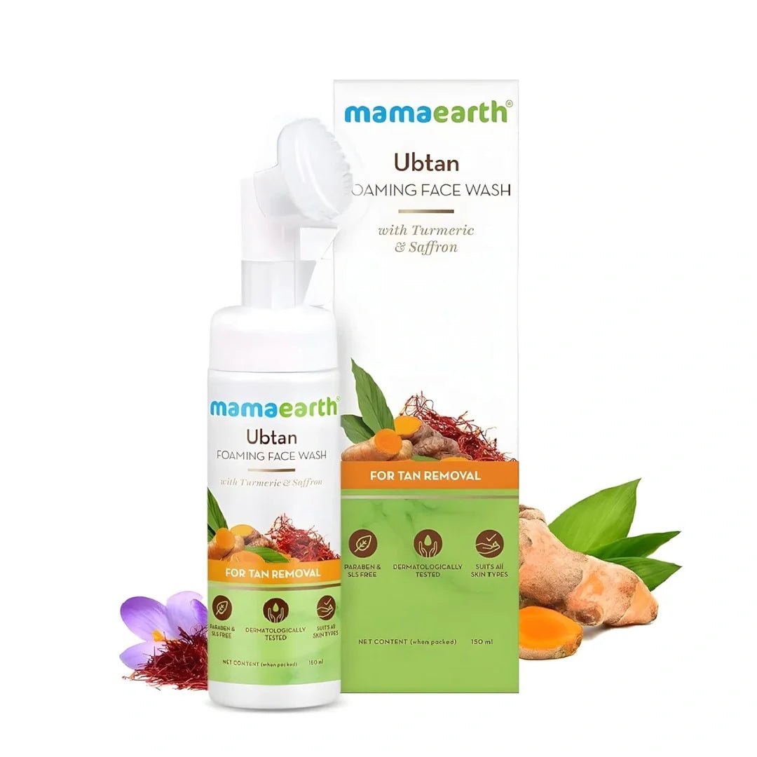 ubffw1 - Mamaearth Ubtan Foaming Face Wash with Turmeric and Saffron for Tan Removal (150ml) - Looknstyle