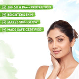 mamadgspf50pa-1 - Mamaearth Vitamin C Daily Glow Sunscreen SPF 50 PA+++, No White Cast with Vitamin C & Turmeric for Sun Protection & Glow - Looknstyle