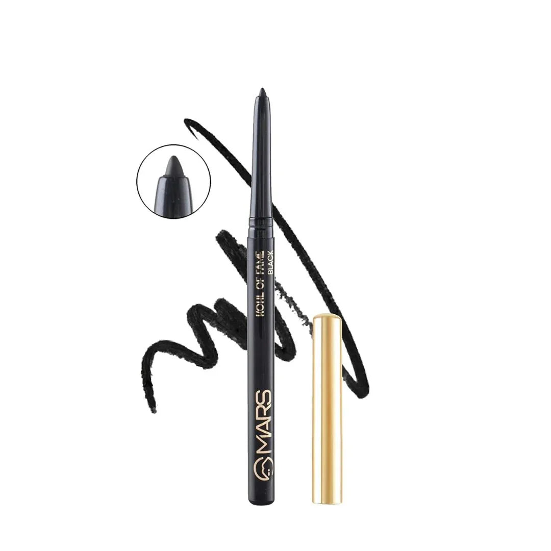 MARS Kohl of Fame Up to 12 Hours Stay Retractable Kajal | Smudgeproof and Waterproof | Long Lasting (0.35g) (Black) - Deals999