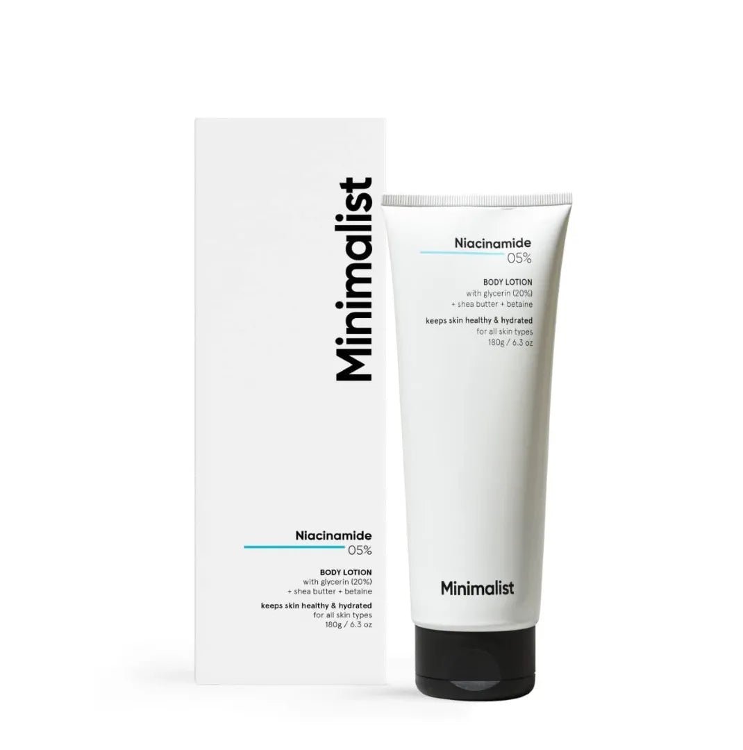 minNIA5 - Minimalist Niacinamide 5% Body Lotion | Repairs Skin Barrier | Nourishes With Shea Butter | For Men & women (180 gm) - Looknstyle