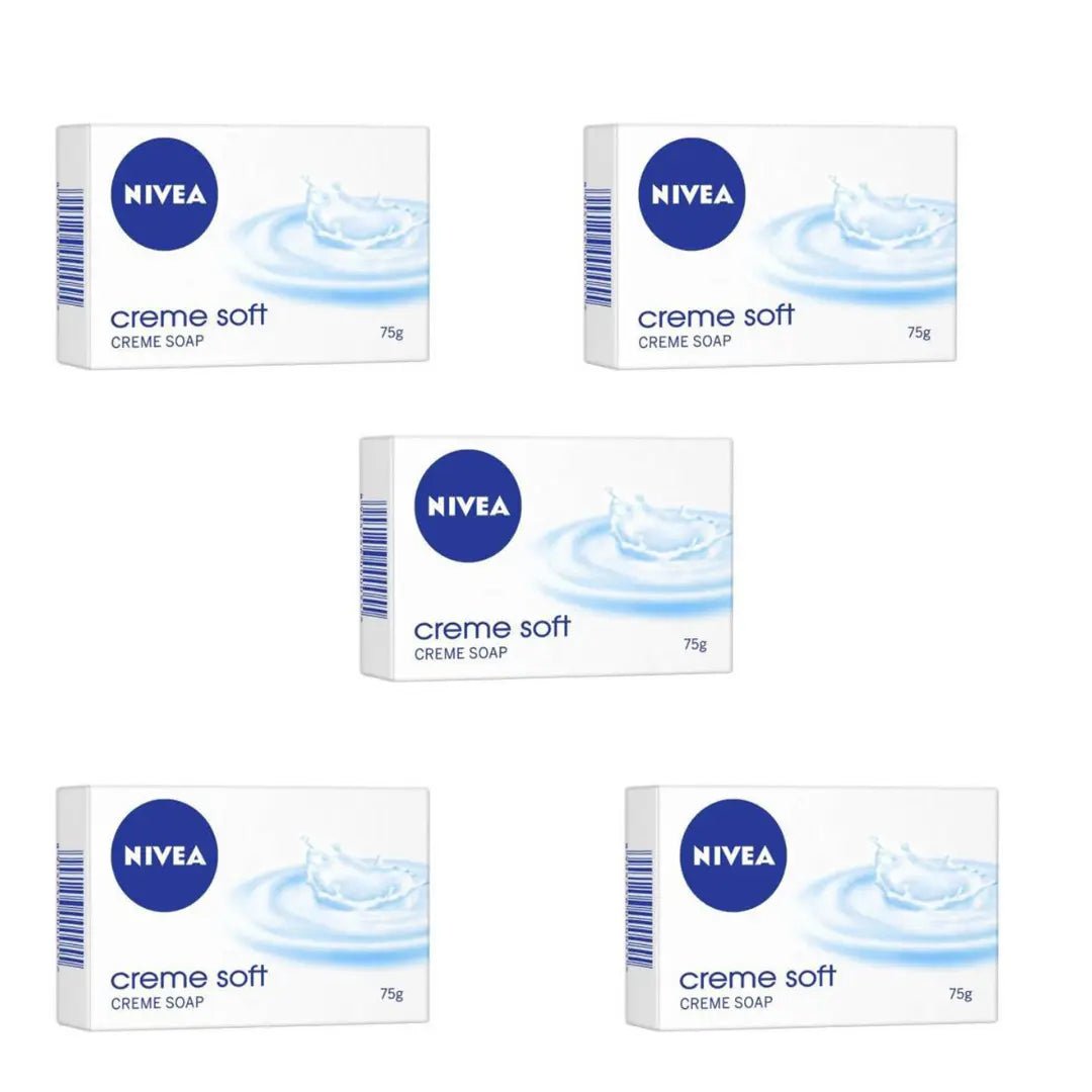 nvasp5 - NIVEA Soap, Creme Soft, For Hands And Body,75 g (Pack of 5) - Looknstyle