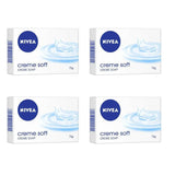 NIVEA Soap, Creme Soft, For Hands And Body,75 g (Pack of 4)