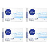 NIVEA Soap, Creme Soft, For Hands And Body,75 g (Pack of 4)