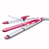 nohastr - NOVA 3 in 1 Hair Styler - Curler, Crimper NHS 806 Hair Straightener (White, Pink) - Looknstyle