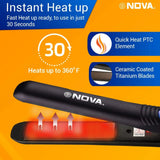Nova NHS 841 Selfie Hair Straightener for Women (Blue) - Deals999
