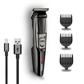 nht1074 - Nova NHT 1074 USB , Cordless , Rechargeable: 30 Minutes Runtime Beard Trimmer for Men (Black) - Looknstyle