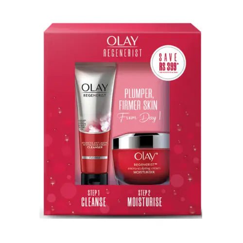 oly17 - Olay Regenerist Micro Sculpting Day Moisturiser Cream Non SPF 50g with Cleanser, 100g - Looknstyle