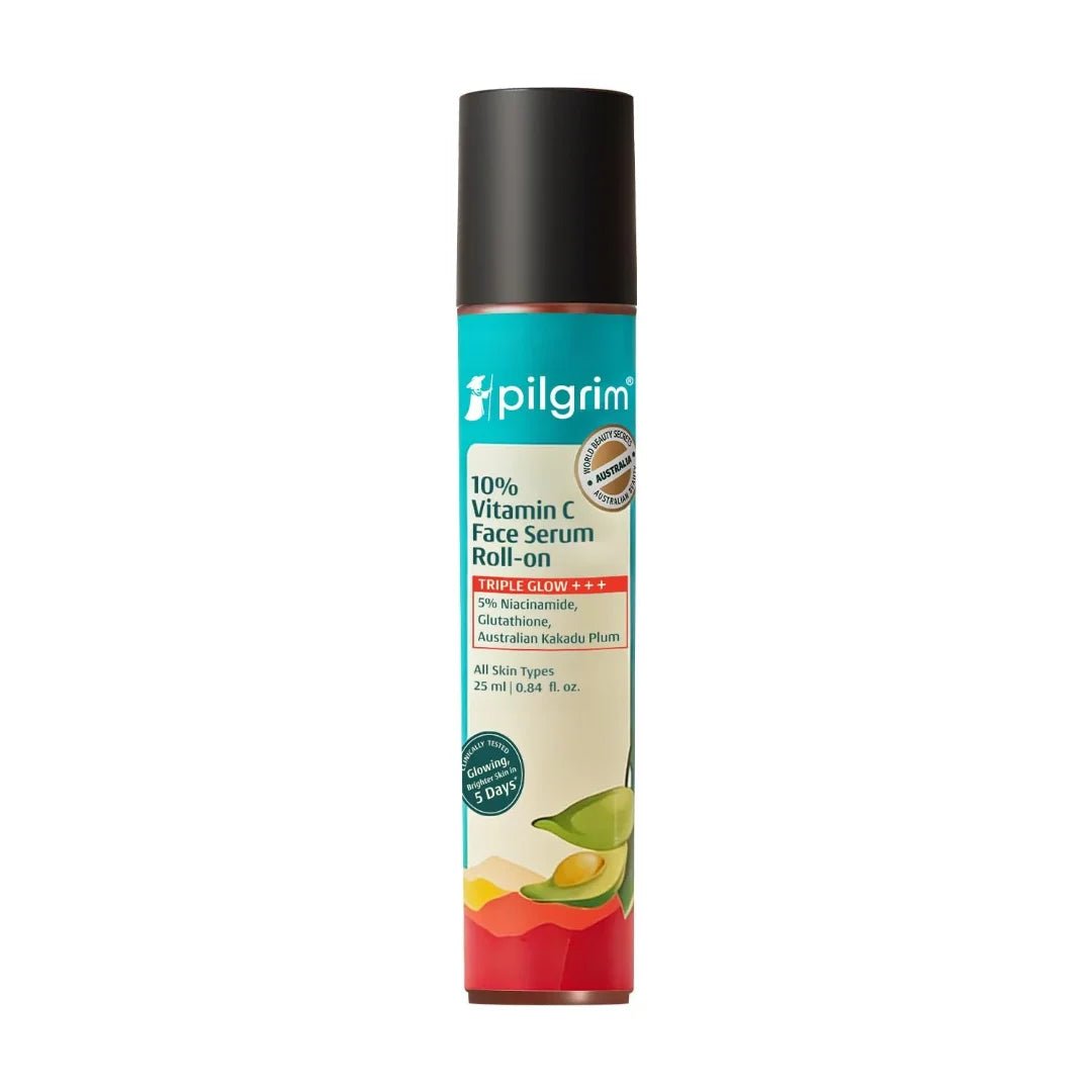 pilserum-Pilgrim 10% Vitamin C Face Serum Roll On for Bright & Glowing Skin 25 ML-Looknstyle