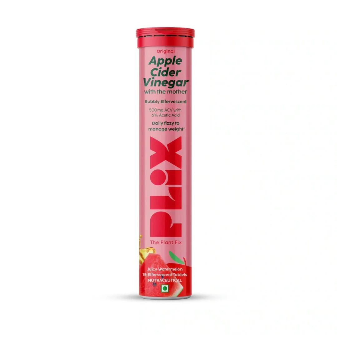 PLIX - THE PLANT FIX Apple Cider Vinegar Effervescent Tablet With Mother I With Vitamin B6 & B12 (Apple),15 Capsules - Deals999