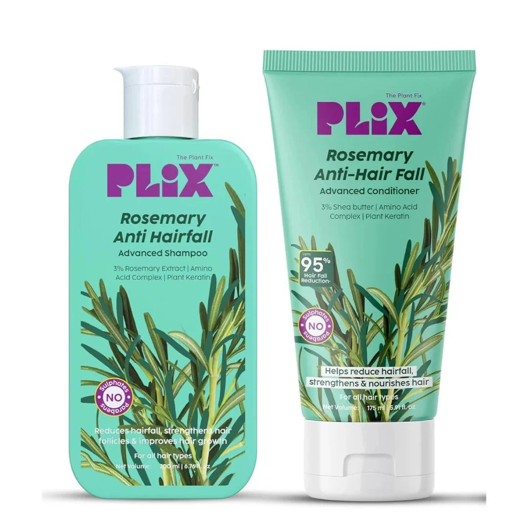 PLIX - THE PLANT FIX Rosemary Anti Hairfall Regime| Advanced Shampoo - 200ml & Conditioner - 175ml - Deals999