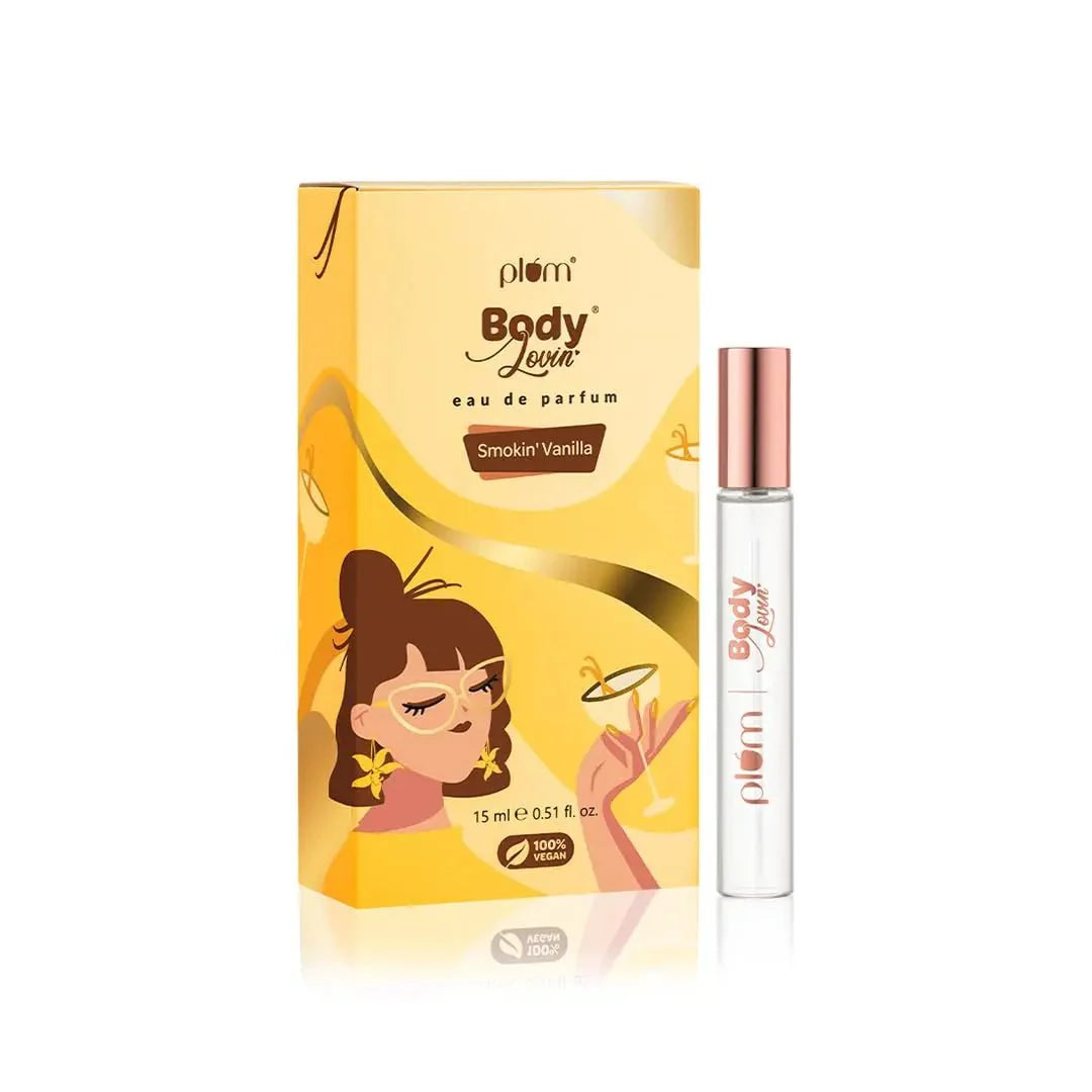 Plum BodyLovin | Smokin' Vanilla Eau De Parfum | Warm Long Lasting Vanilla Fragrance | Perfume Body Spray for Women | Vegan & Paraben Free | Travel Friendly | Sweet Scent | 15ml - Deals999