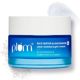 Plum 2% Niacinamide & Rice Water Superlight Gel Cream Moisturizer for Face | Oil-Free Hydration | Brightens, Fades Blemishes | Dermat-Tested | All Skin Types | Women & Men | 100% Vegan | 50 g
