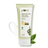 pmsunscrn - Plum Green Tea & Zinc Super - Matte Gel Sunscreen SPF 50 PA ++++ | Formulated for Oily, Combination and Acne Prone Skin | Protects & Controls Oil | Lightweight, No White Cast & Non - Sticky | Vegan | 50 g - Looknstyle