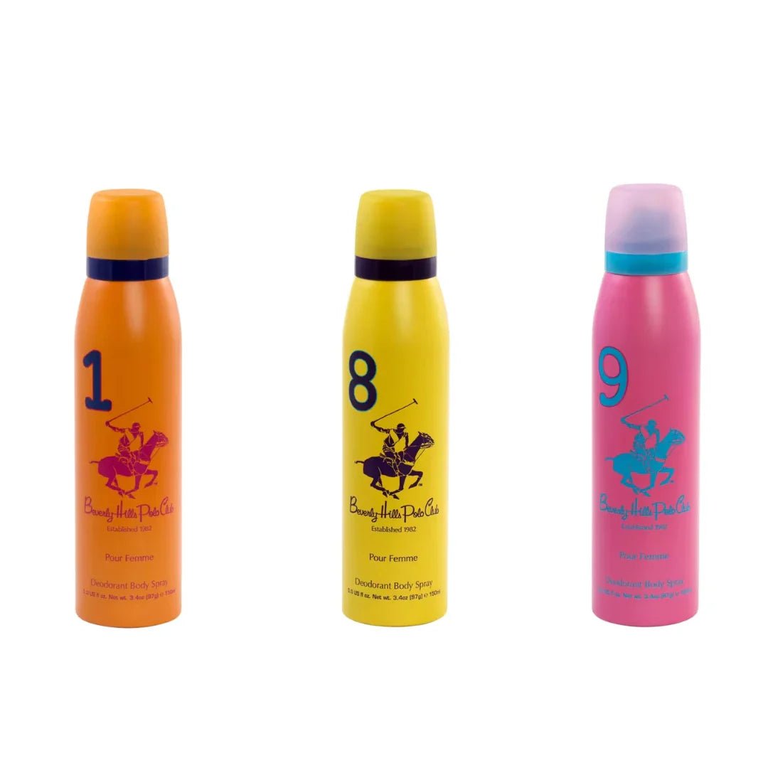 plodowmn189 - Beverly Hills Polo Club No.1, No.8 and No.9 combo deodorant for women 150ml - Looknstyle