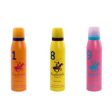 Beverly Hills Polo Club No.1, No.8 and No.9 combo deodorant for women 150ml