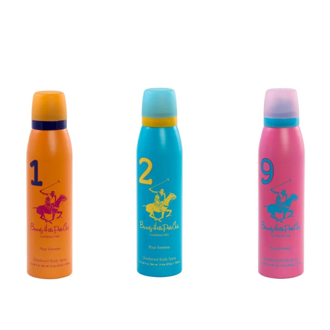 plowmn129 - Beverly Hills Polo Club No.1, No2 and No.9 combo deodorant for women 150ml - Looknstyle