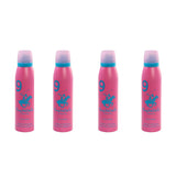 Beverly Hills Polo Club No.9 deodorant for women 150ml (pack of 4)