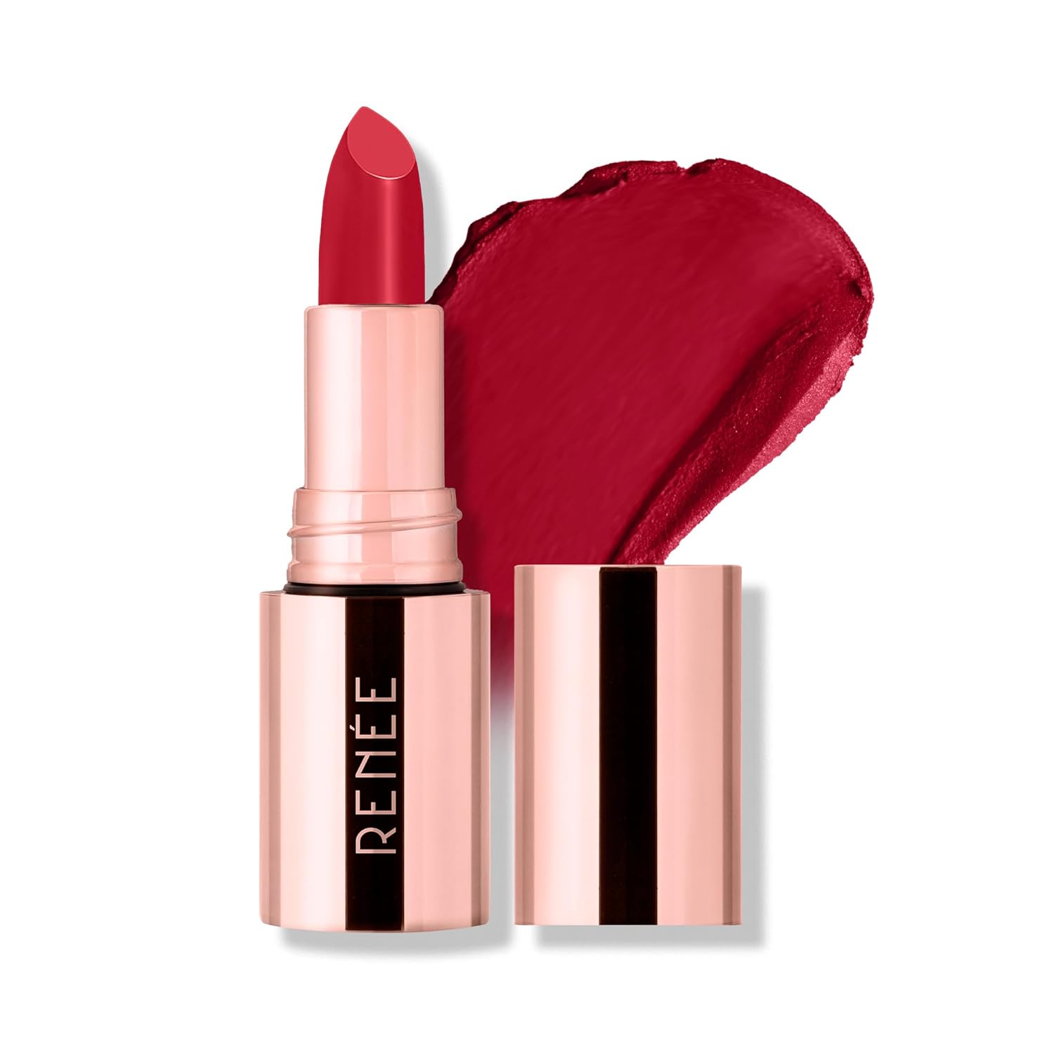 RENEEEVERSTAYREDSCARLET02 - RENEE Everstay Matte Lipstick - Red Scarlet, Long Stay, Hydrating & Non - Drying, Smudge & Transfer Proof, Lightweight, Intense Pigment, Full Coverage, Vitamin E Infused, for All Occasions, 4.2g - Looknstyle